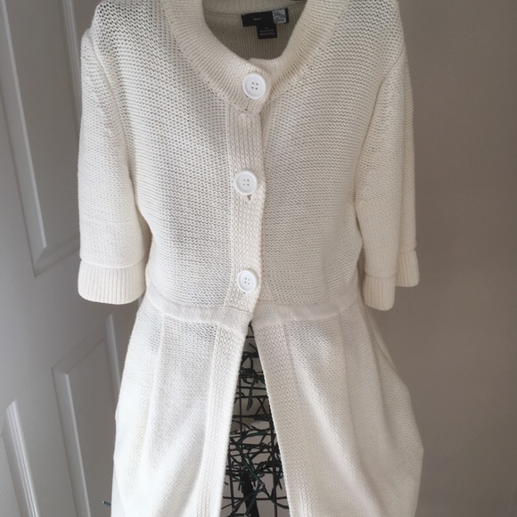 short white cardigan